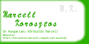 marcell korosztos business card