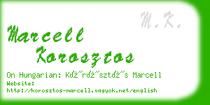 marcell korosztos business card